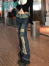 Lunivop Woman Casual Streetwear Vintage Cottage Core Jeans New Trend Coquette Denim Aesthetics